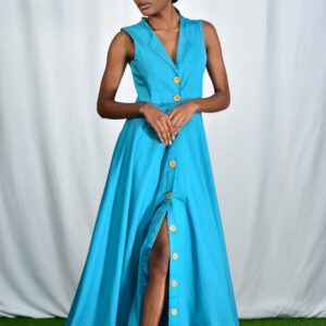 Sleevless Button Down Maxi Dress